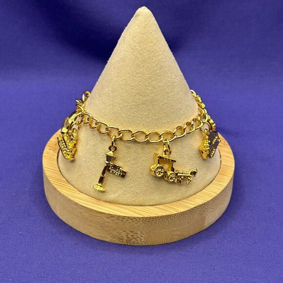 New Orleans Themed Gold-Tone Charm Bracelet - Picture 11 of 14